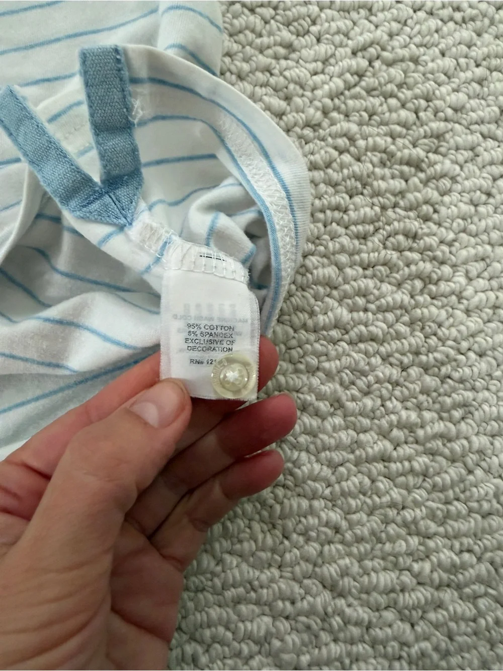 johnnie-O Boys Light Blue & White Striped Polo